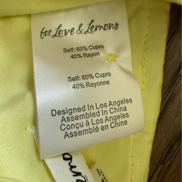NWOT For Love And Lemons Rana Cross Front Crop Top in Yellow - Picture 10 of 10